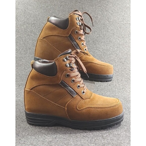 CALDEN K881803 - 5.2 Inches Elevator Height Increase Nubuck Brown Boots Men 9 - Picture 2 of 16